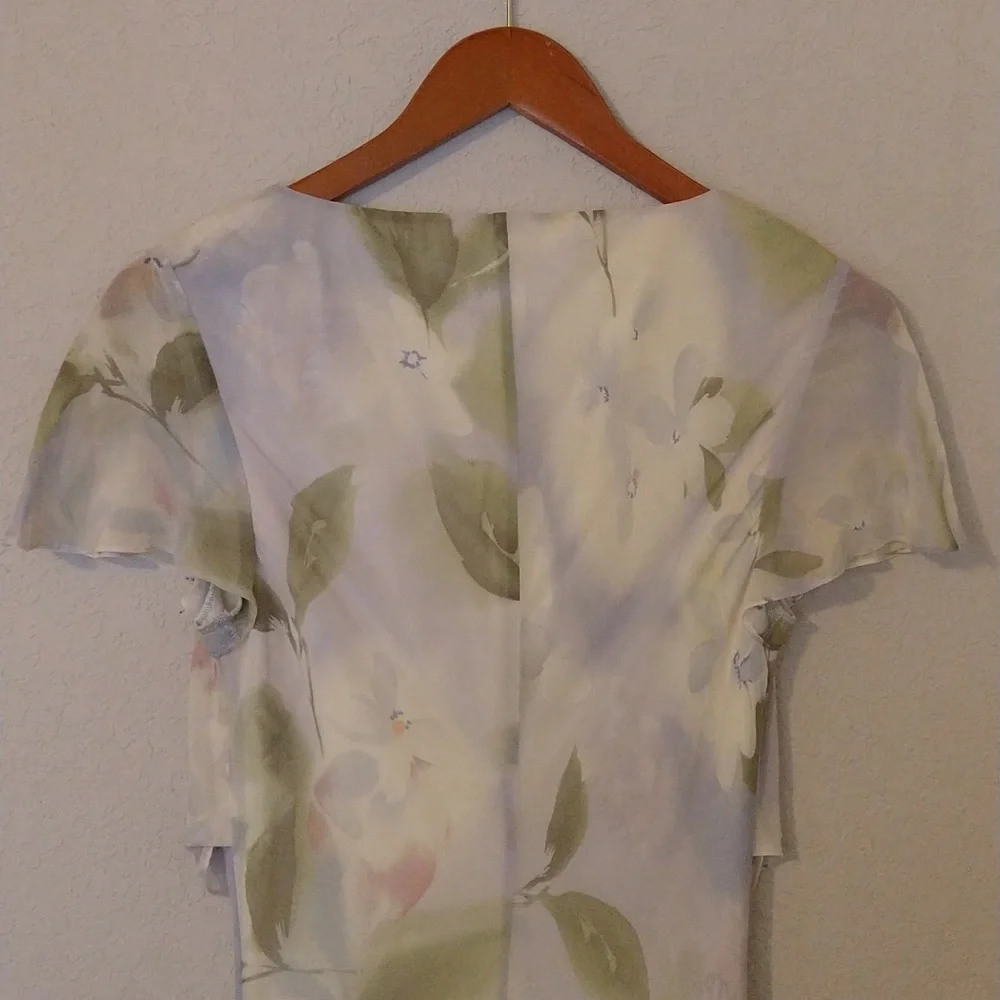 Liz Claiborne VTG Dreamy delicate,8, flutter sleeve - Picture 8 of 13